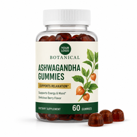 Gummies à l'ashwagandha, complément adaptogène à base de plantes, soulagement du stress, soutien de l'humeur et de l'énergie, végétalien, sans gluten, non OGM