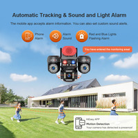 Caméra de sécurité LS VISION 3K à 3 objectifs et 3 écrans, AOV 4G, alimentée par énergie solaire, panneau solaire double 15W, batterie 12000mAh, suivi automatique PTZ