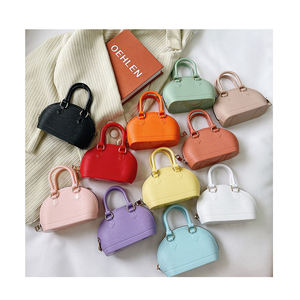 Tas Fashion selempang bahu Jelly Mini anak-anak, dompet koin ritsleting bentuk cangkang warna permen untuk anak perempuan - Product Image 1