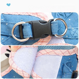 ชุดสายจูงสุนัขขนาดเล็กน้ำหนักเบา ปรับได้ ไม่รัดคอ สายรัดอกป้องกันการดึง สำหรับลูกสุนัขและสุนัขพันธุ์เล็ก - Product Image 2