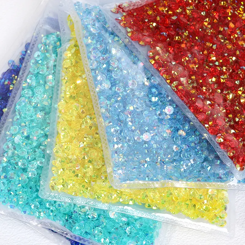 Zsy 2Mm 3Mm 4Mm 5Mm 6Mm Crystal Ab Steentjes Hars Niet Hotfix Flatback Strass Bulk Voor Nail Art Kledingstuk