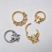 Anneau de nez articulé en titane 16G G23 ASTM F136 pour septum, clicker, piercing de cartilage Daith, bijou corporel