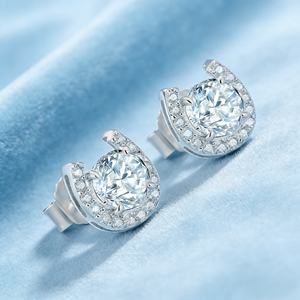 Luxury Moissanite <b>Stud</b> 1ct VVS 925 Sterling Silver <b>Men</b> Women Jewelry Flower Cluster Halo Diamond <b>Earrings</b> - Product Image 3