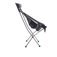 Chaise de camping pliante en aluminium à dossier haut avec poche latérale, légère et portable, pour extérieur et plage, vente en gros OEM