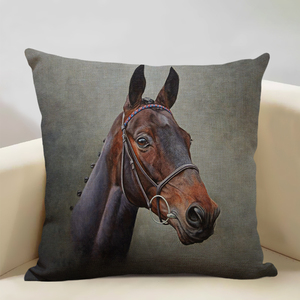 Capa de almofada para cavalo e animais de fazenda, fronha de linho luxuosa de 45x45 cm para decoração de sofá e casa, estampa dupla face - Product Image 4