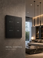 Panneau mural intelligent en métal JINK JKE4TS-F KNX série F à 4 touches, 8 fonctions, 24V, compatible Matter via le pont KNX JINK