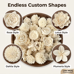 <span class=keywords><strong>Fiori</strong></span> <span class=keywords><strong>di</strong></span> <span class=keywords><strong>Legno</strong></span> Naturali Sola per Decorazioni Fai-da-Te, Bouquet da Matrimonio e Arredamento - Product Image 1