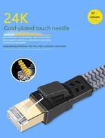 Cable de Red Ethernet Cat8 Plano, 40Gbps, 2000MHz, SFTP, UTP, FTP, Macho a Macho, 15m, 20m, 25m, 30m