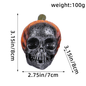 Figura de Resina de Calavera de Halloween con Sombrero de Calabaza, Accesorio de Terror para <span class=keywords><strong>Escape</strong></span> <span class=keywords><strong>Room</strong></span>, Decoración Gótica de Cabeza, Adorno para Fiesta en Casa - Product Image 6