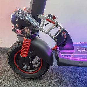 Trottinette électrique à deux roues, batterie 8Ah, moteur sans balais, pliable, étanche, avec absorption des chocs avant et arrière, noire - Product Image 1