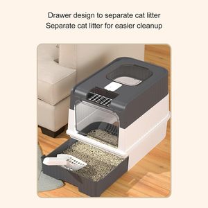 Automatic Cleaning Square <b>Cat</b> <b>Litter</b> Basin with 65L Capacity Plastic Material - Product Image 5
