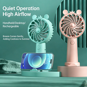 Nuevo Ventilador de Mano Mini con Diseño de Dibujos Animados, Recargable por USB, Portátil, con Soporte de Escritorio para Dormitorio - Product Image 4