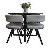 Ventes chaudes et prix les plus bas 4 chaises en cuir PU avec 1 ensemble de table pour restaurant de restauration rapide et bar Salle à manger à domicile