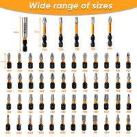 Kit de 54 embouts de tournevis KIWALL, embouts hexagonaux magnétiques en acier S2 de 1/4 po, assortiment avec boîte de rangement pour perceuse électrique et visseuse à chocs