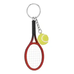 Hot Sale Tennis spiel Souvenir Geschenk Taschen Kleidung Charms Schlüssel anhänger Kreative Schläger Tennisball Schlüssel bund für Frauen
