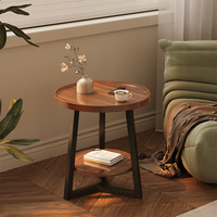 Table basse pliante traditionnelle pour salon, mobilier de maison, table d'appoint pour petit appartement, table à thé ronde pour balcon