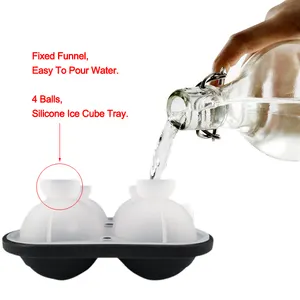 Custom 3d Clear Small Mini Pallet Icecube Making Sphere Round Ball Tray Set Silicone Silicon Ice Cube Moulds Mold With Cover