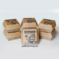 Caja de Papel para Hamburguesas con Logotipo Personalizado, Impresión en Cartón de Grado Alimenticio, Material Único, Empaque de Marca