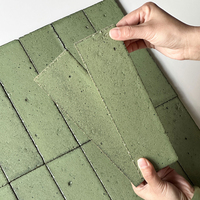 Carreaux muraux décoratifs verts pour salle de bain, cuisine et salon, longues bandes de carreaux de métro en céramique émaillée, rétro, faits à la main