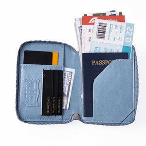 Portadocumentos de Viaje Impermeable de Cuero PU con Logotipo Personalizado, Gran Capacidad, Cierre de Broches, Organizador de Pasaportes, Tarjetero de Embarque de Poliéster - Product Image 4