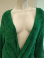 Cardigan en maille plate respirant et tendance pour femme, col en V sexy, avec logo frontal, 50% nylon, 50% nylon recyclé, entièrement personnalisable
