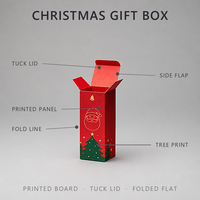Boîte d'expédition en carton ondulé personnalisée OEM pour Noël avec couvercle à rabat, languettes intégrées et emballage plat pour l'expédition de cadeaux festifs
