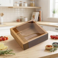 Scatola Personalizzata per Imballaggio di Piccole Imprese, Scatola di Cartone Riciclato Marrone per Spedizioni con Finestra Trasparente in PVC
