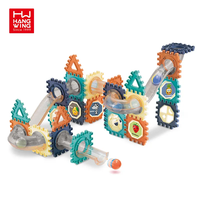 Lustige benutzer definierte Kunststoffs teine 66PCS Roller Park Ball Gleis blöcke Paradise Slide Rail Fliesen Baustein Spielzeug Set