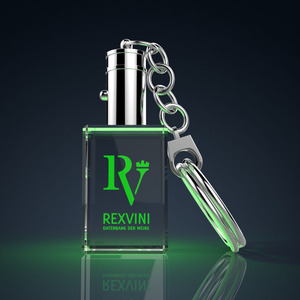Fancy 3D Laser Cut Crystal Key Chain for Holiday Gifts