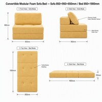 Sofá Cama Convertible Minimalista Moderno, Relleno de Esponja, Tapizado en Terciopelo, Respaldo Plegable, Funda Lavable, Ideal para Apartamentos o Huéspedes