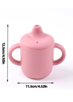Gobelet pour tout-petits avec bec verseur en forme de bec de canard, deux poignées, silicone de qualité alimentaire, couvercle anti-poussière, capacité de 150 ml, débit moyen, Meitai, lavable