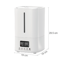 5L grand réservoir d'eau veilleuse Cool Mist Maker brumisateur Machine affichage numérique intelligent humidificateur d'air à ultrasons