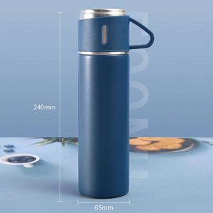 Wholesale Promotion 2025 Corporate Business Paper PU Leather Vacuum Flask Thermos Customized Logo Graduation Father's Day - Product Image 6
