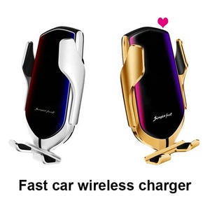 Livraison gratuite Auto Clamp Air Vent Support de téléphone de voiture 10W Charge rapide Capteur infrarouge universel <span class=keywords><strong>Chargeur</strong></span> de voiture sans fil R1 R2 OTP PD - Product Image 3