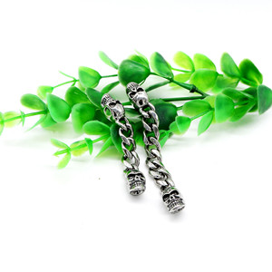 yunnique Pulsera de cadena con calavera de acero inoxidable para hacer joyas, estilo retro punk - Product Image 3