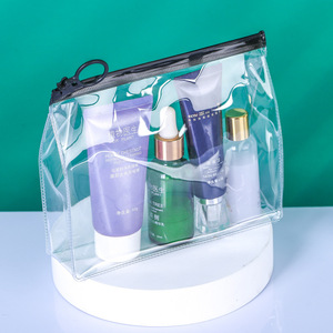 Custom Logo Waterproof Stand-up PVC Zipper <b>Bags</b> Cosmetics Packaging Travel Translucent Color Zipper <b>Bag</b> - Product Image 5