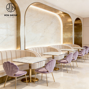 Table ronde en marbre pour café, ensemble table et chaises pour <span class=keywords><strong>restaurant</strong></span>, mobilier de restauration avec banquette - Product Image 6