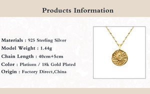 Collares de Plata de Ley <span class=keywords><strong>925</strong></span> en Oferta, Collares con Colgante Redondo de Sol y Luna, Collares de Clavícula para Mujeres y Niñas - Product Image 5