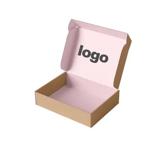 Экологичная прочная упаковка с натуральным логотипом на заказ, складная доставка, отправка, крафт-бумага, картонная почтовая коробка