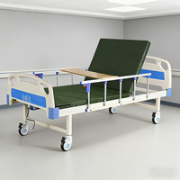 Lit d'hôpital à manivelle simple, ensemble complet avec matelas et table de chevet pour salle de maternité, vente en gros directe usine