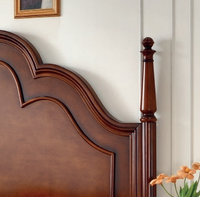 Lit de Roi Classique en Bois Massif Sculpté pour Villa et Mobilier de Chambre Antique GSA47-GSA49