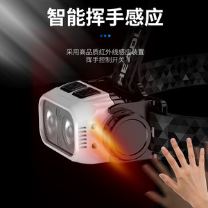 Lampe frontale LED rechargeable 5W, batterie 18650, portée supérieure à 500M, pour la pêche, le camping, le travail en extérieur - Product Image 5