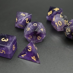 Cristal clair luxe en vrac polyédrique pierre naturelle dés violet pierre précieuse dés pour DND <span class=keywords><strong>TRPG</strong></span> - Product Image 4