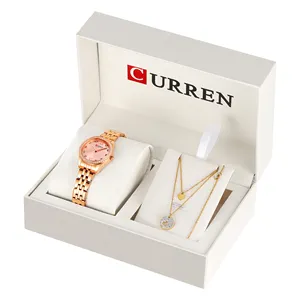 CURREN 2-teiliges Luxus-Damenuhr mit Halskette oder Armband-Set Uhren Damenquarz-Armbanduhr Uhr Montre femme