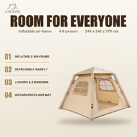 Tente de camping gonflable à prix d'usine avec auvent, tente de glamping pour 4-6 personnes, installation rapide, imperméable, en tissu Oxford, tente d'extérieur