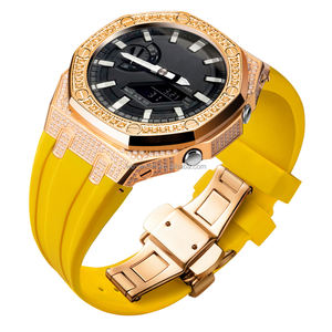 Bracelet de montre-bracelet de remplacement en acier inoxydable 316L avec diamant pour montre Casiaok <span class=keywords><strong>G</strong></span> <span class=keywords><strong>Shock</strong></span> Ga2100 - Product Image 4