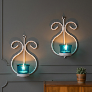 Portavelas montado en la pared con vidrio votivo Ilumina tu espacio elegante portavelas de pared votivo de vidrio - Product Image 6