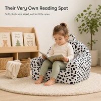 Fauteuil en peluche pour enfants, canapé pour tout-petits, fauteuil en fausse fourrure à pois dalmatien, siège en mousse souple avec poignée de transport, OEM