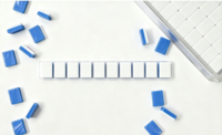 Jeu de Mahjong Funky Trade personnalisé avec des tuiles bleues et des bulles, ensemble en acrylique gravé, jeu de table, cadeau, divertissement pour adultes, casino