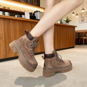 Botas de Otoño de Cuero para Mujer que Aumentan la Estatura, Zapatos para Caminar y Hacer Ejercicio - Product Image 2